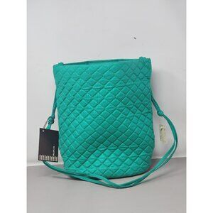 Shirl Miller LTD Quilted‎ Aqua Green Shoulder Bag Straps Colorful Lined Interior